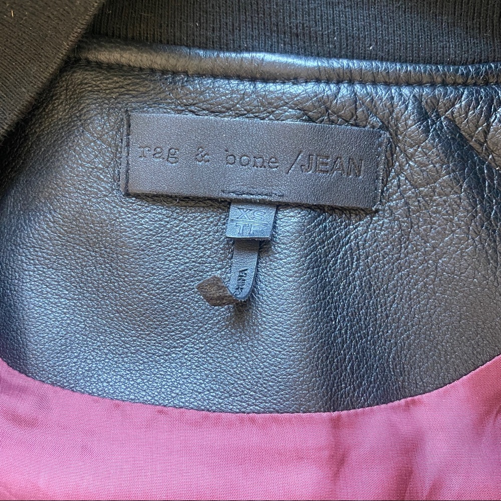 Rag & bone wool and leather bomber jacket - Picture 6 of 6